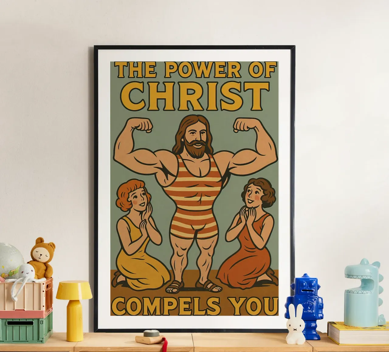 Il potere di Cristo vi costringe poster con telaio in plastica da Enlight