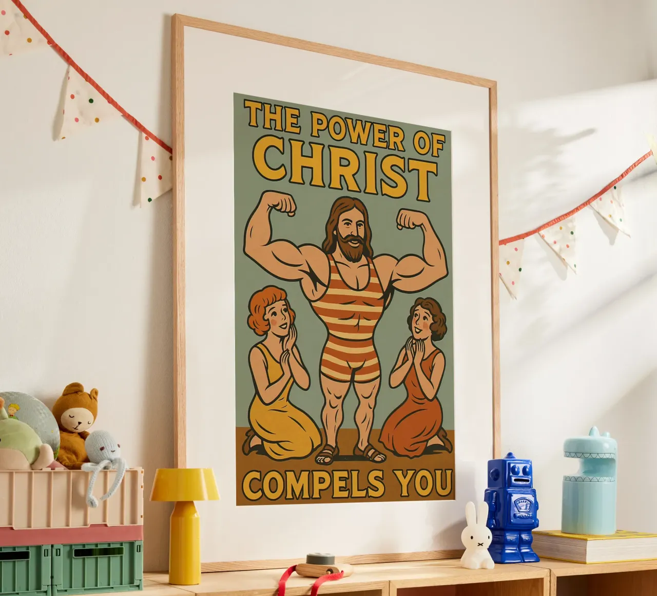 Il potere di Cristo vi costringe poster con telaio in plastica da Enlight