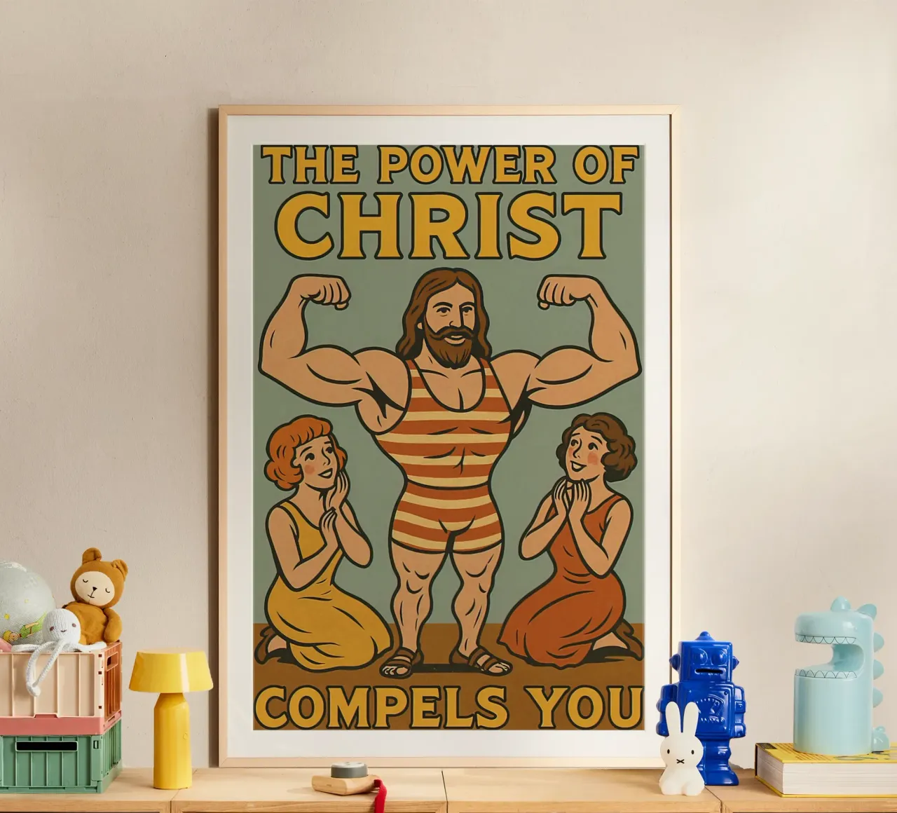 Il potere di Cristo vi costringe poster con telaio in plastica da Enlight