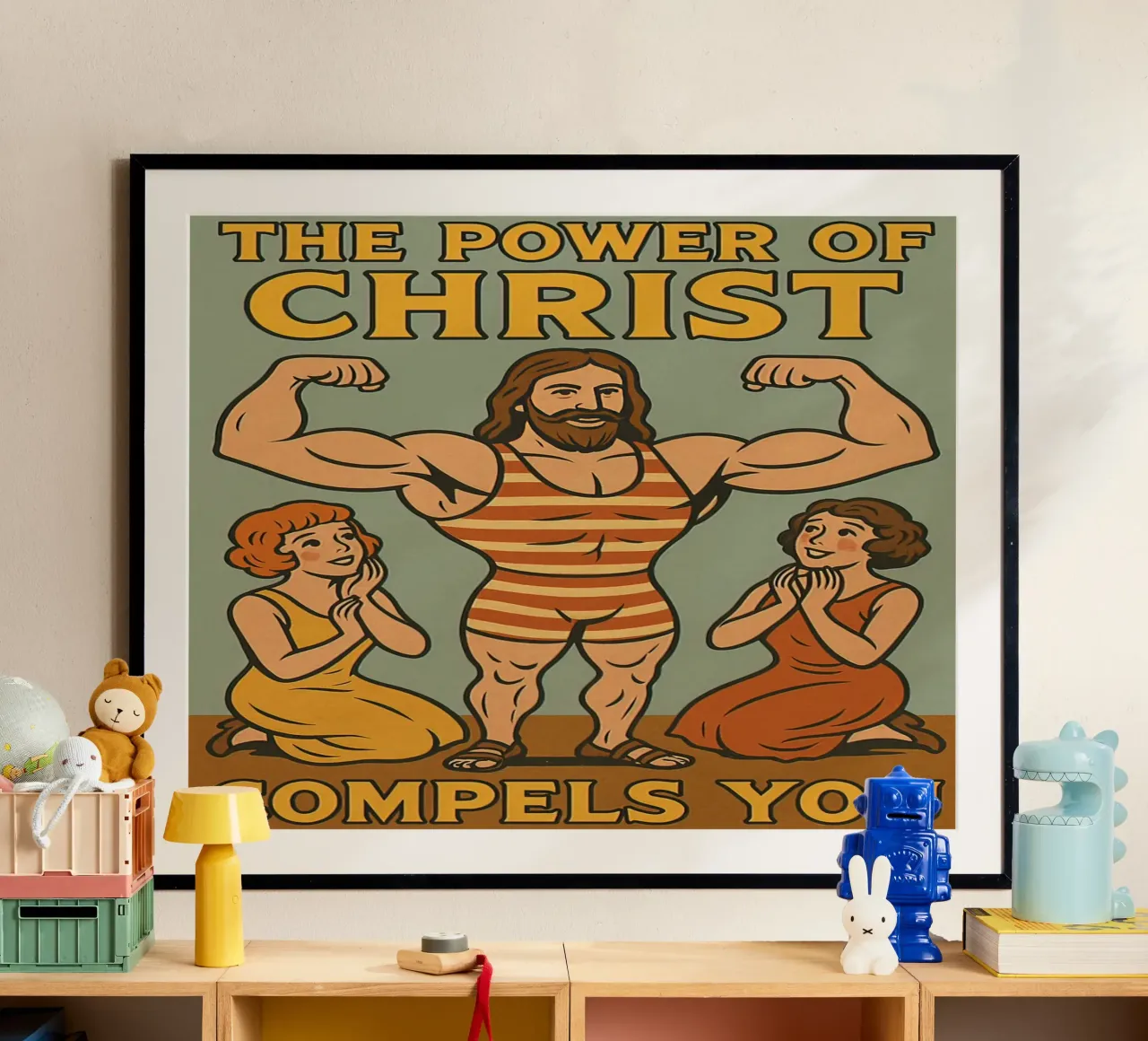 Il potere di Cristo vi costringe poster con telaio in plastica da Enlight