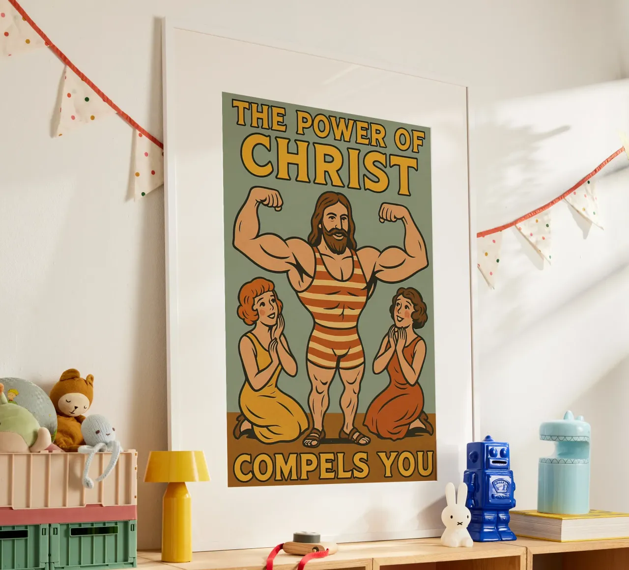 Il potere di Cristo vi costringe poster con telaio in plastica da Enlight