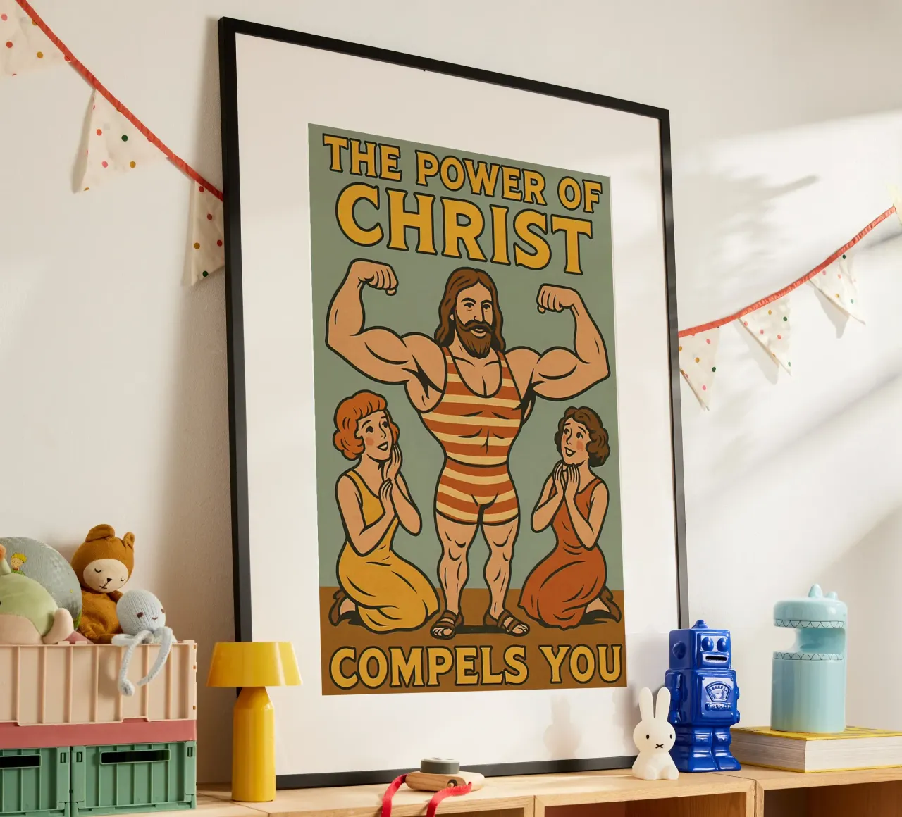 Il potere di Cristo vi costringe poster con telaio in plastica da Enlight