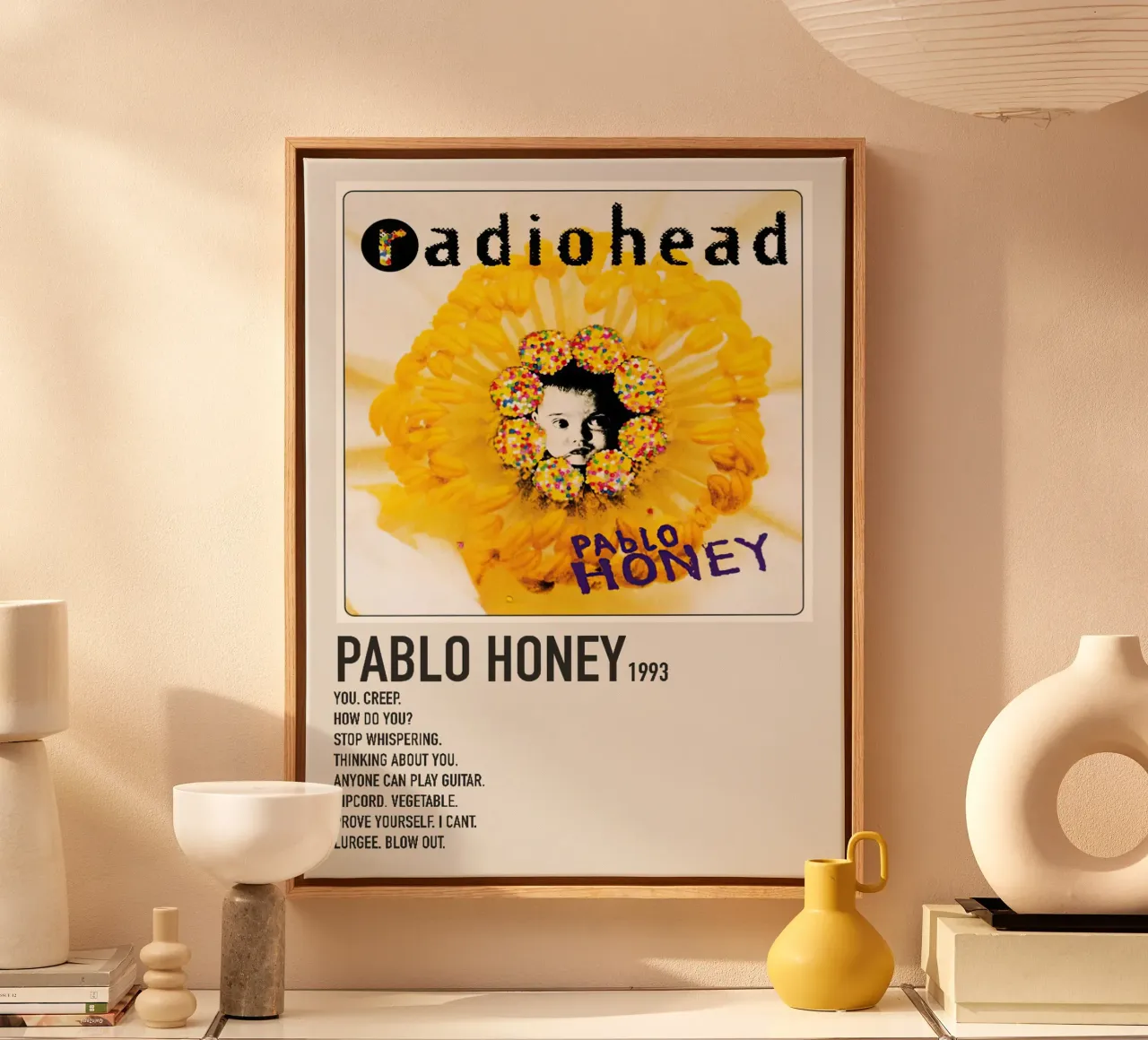 Radiohead Pablo Honey canvas met Baklijst van Roronoa7