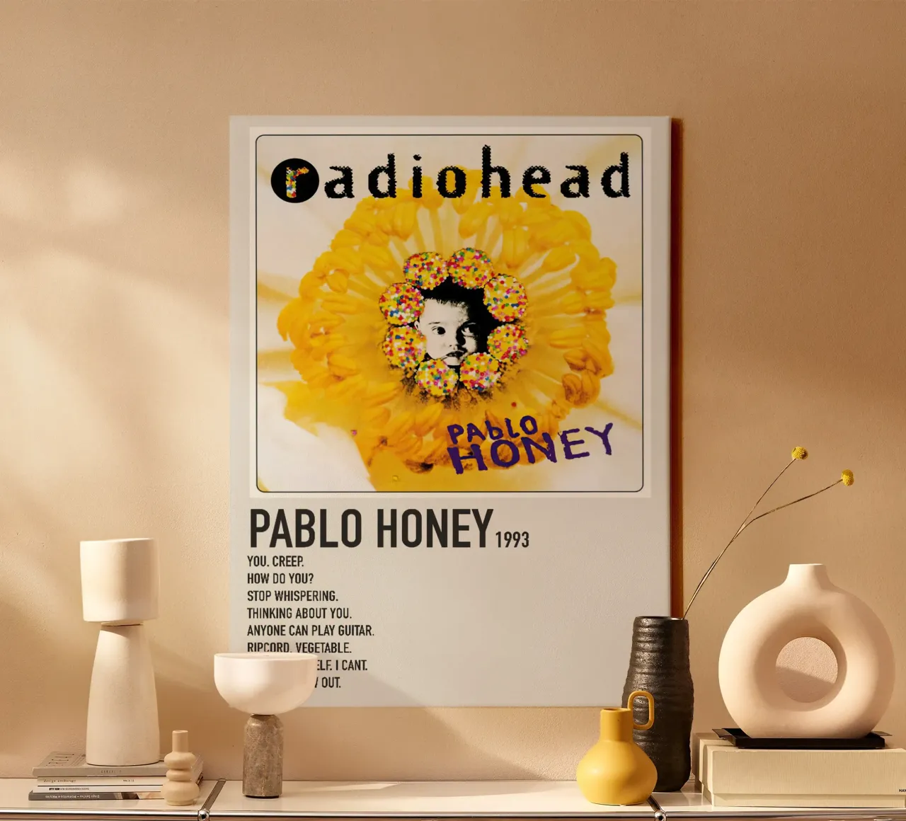 Radiohead Pablo Honey canvas met Baklijst van Roronoa7