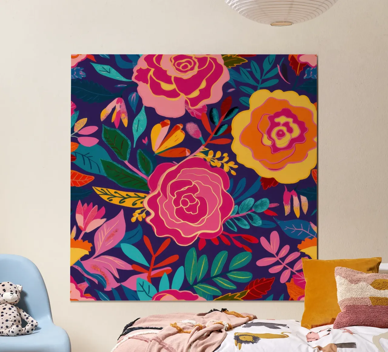 Arazzo Painterly Bloom poster con telaio in alluminio da Echo Saber