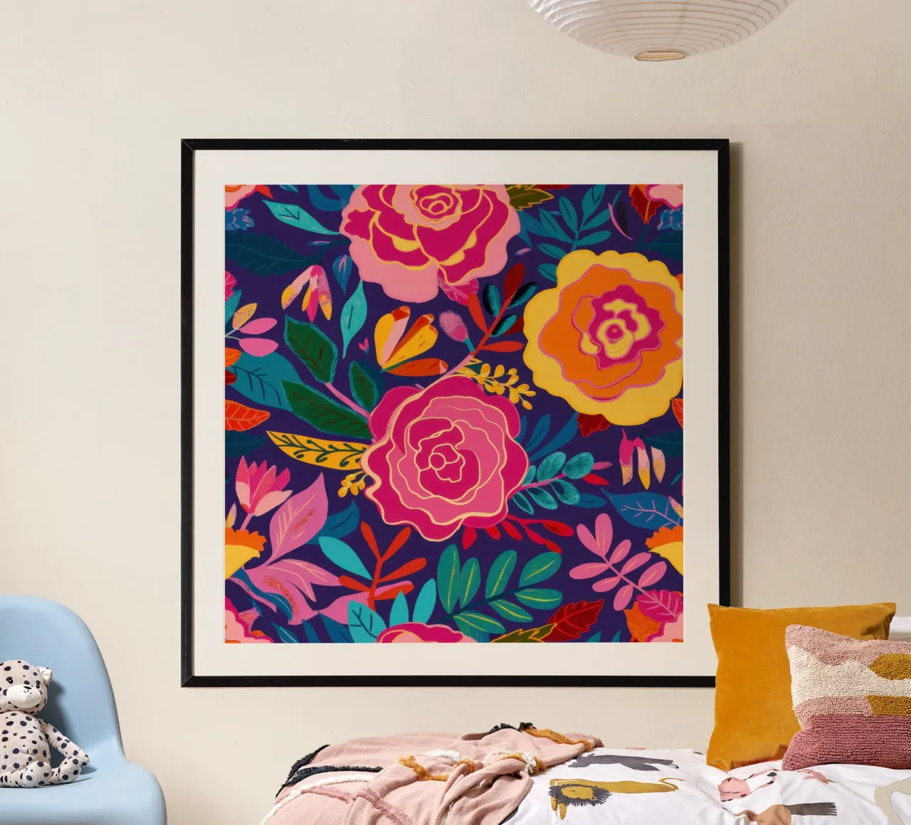 Arazzo Painterly Bloom poster con telaio in alluminio da Echo Saber