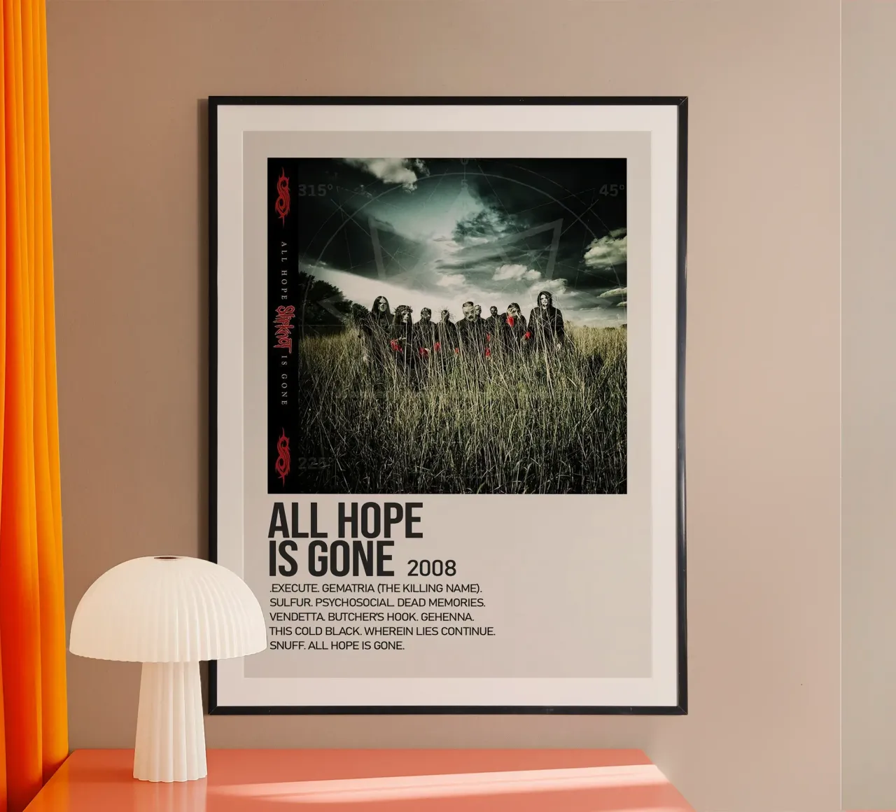 slipknot All Hope Is Gone poster con telaio in legno da Roronoa7