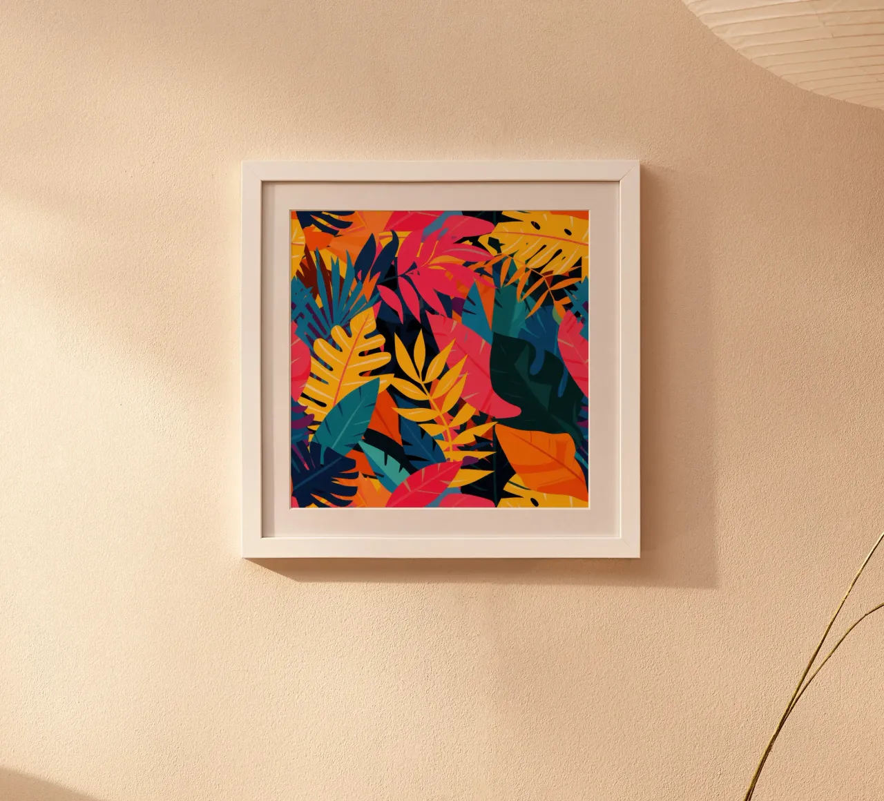 Sogno di fuoco nella giungla poster con telaio in plastica da Heaven Craft
