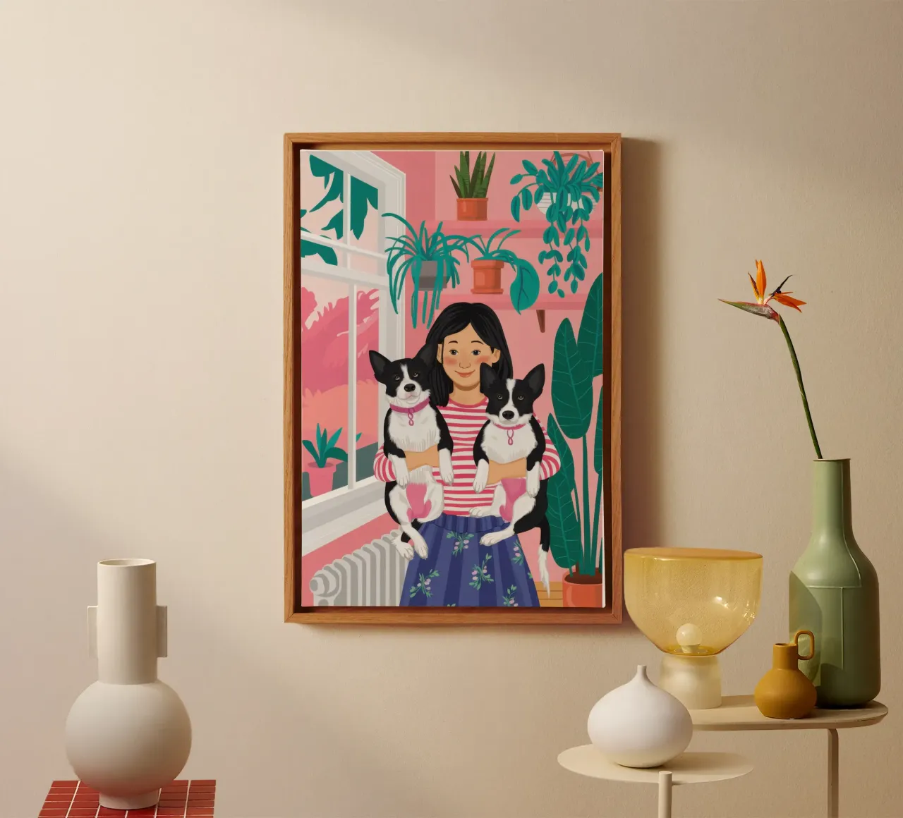 Stedelijke jungle muze canvas met Baklijst van Orchid Patina
