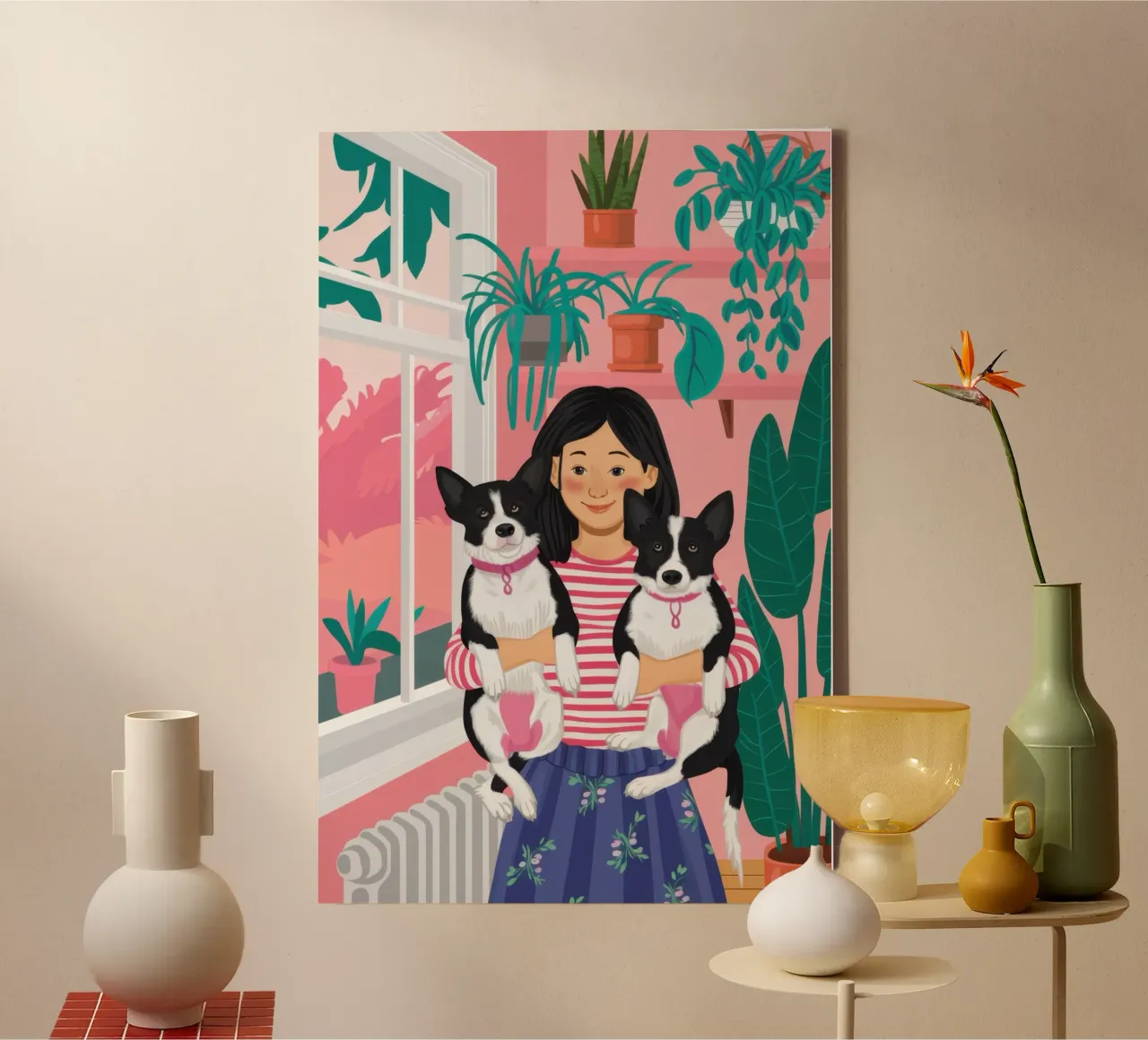 Stedelijke jungle muze canvas met Baklijst van Orchid Patina