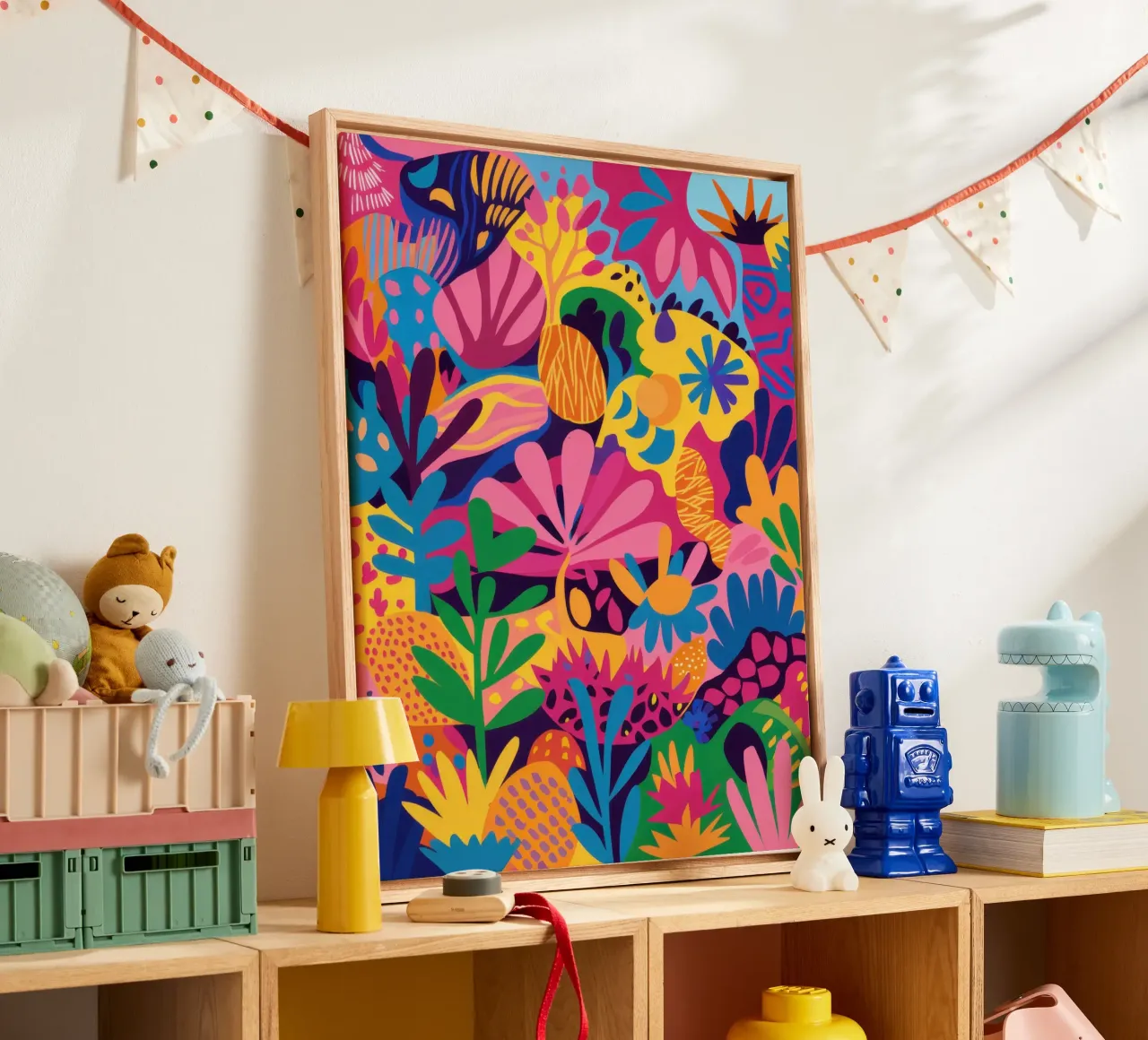 Jungle Rave psichedelico tela con Cornice a cassetta da Wish Studio