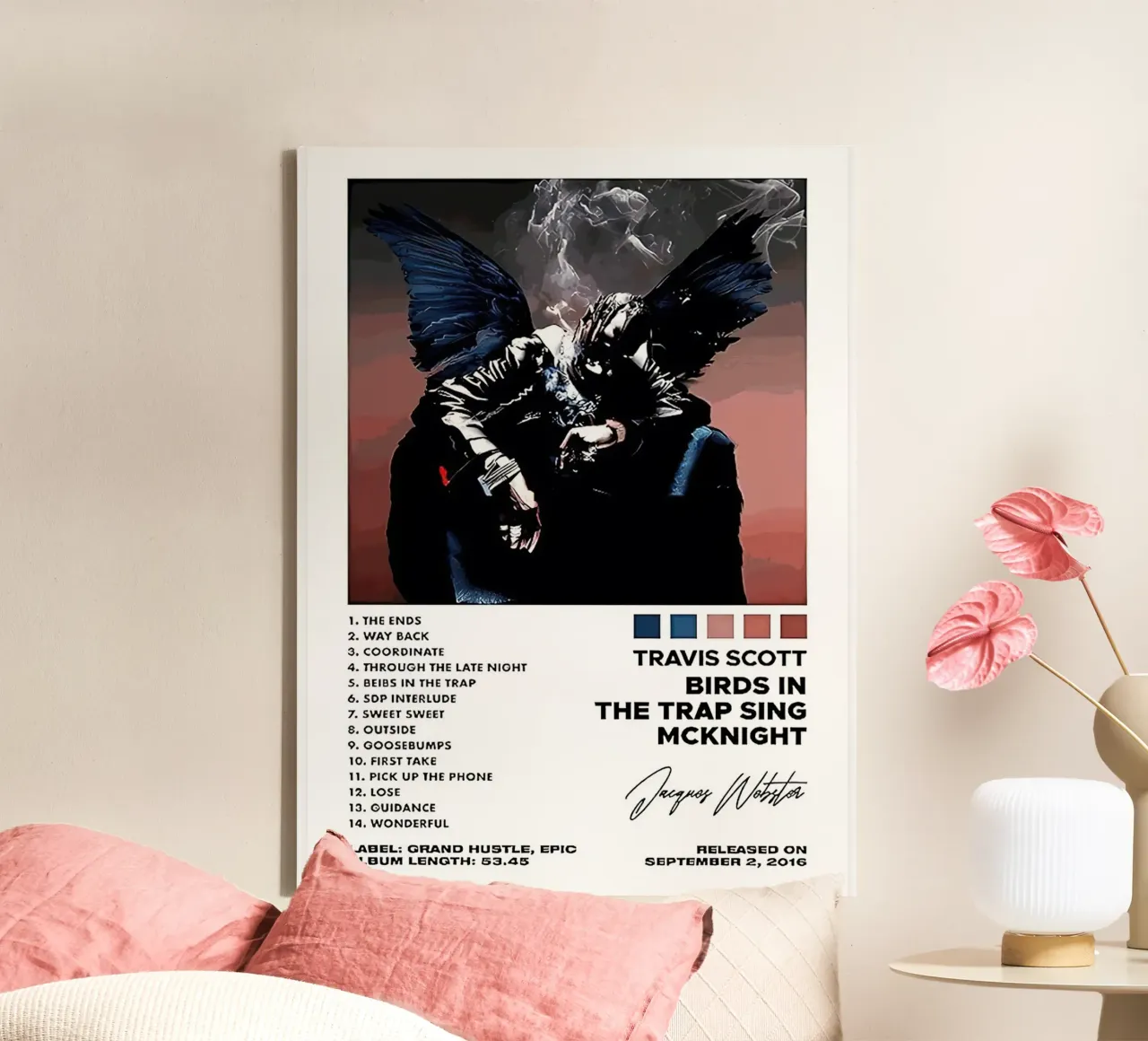 Travis Scott Birds In The Trap Sing Mcknighrt canvas met Baklijst van Roronoa7