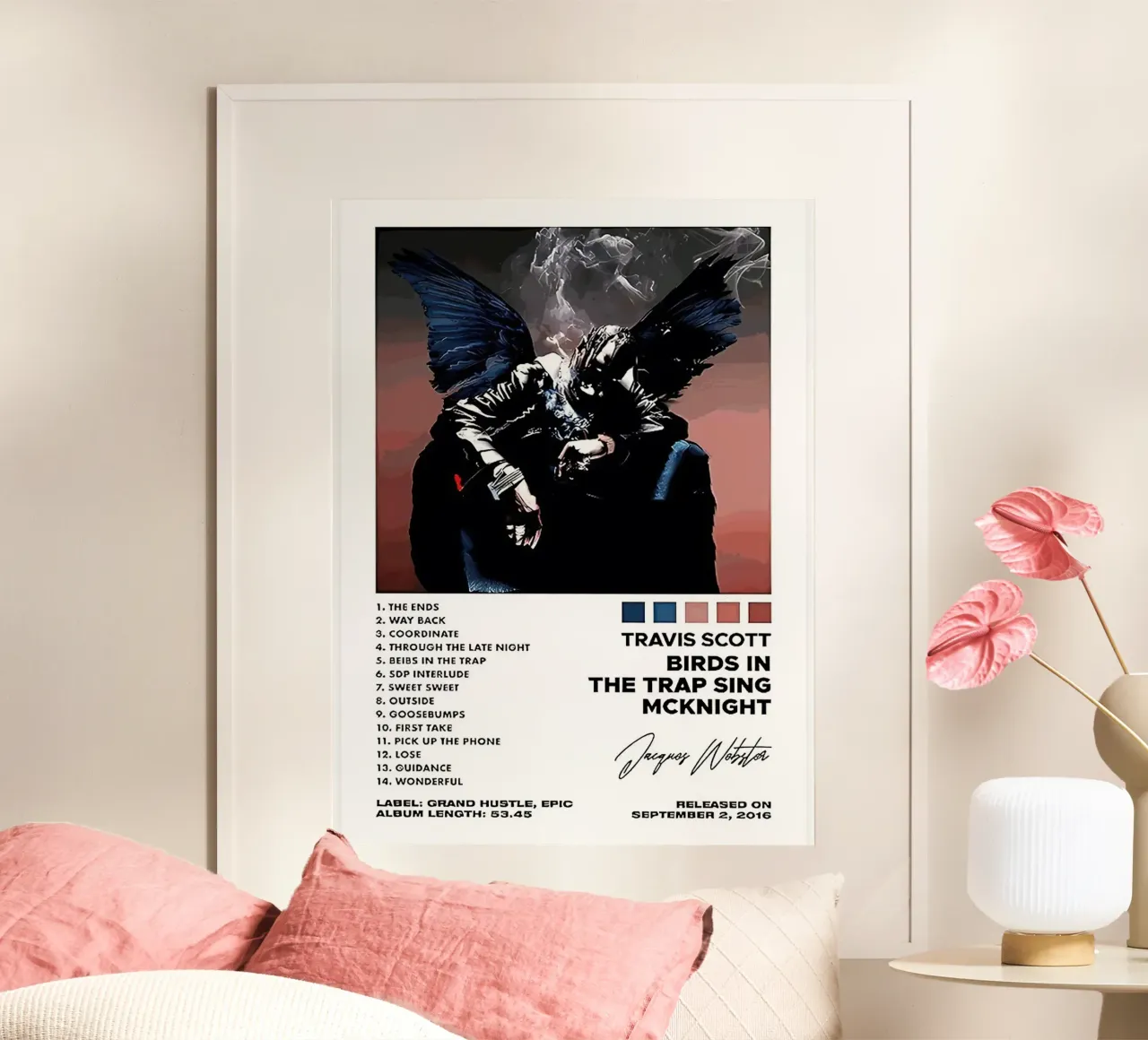 Travis Scott Birds In The Trap Sing Mcknighrt poster con marco de plástico de Roronoa7