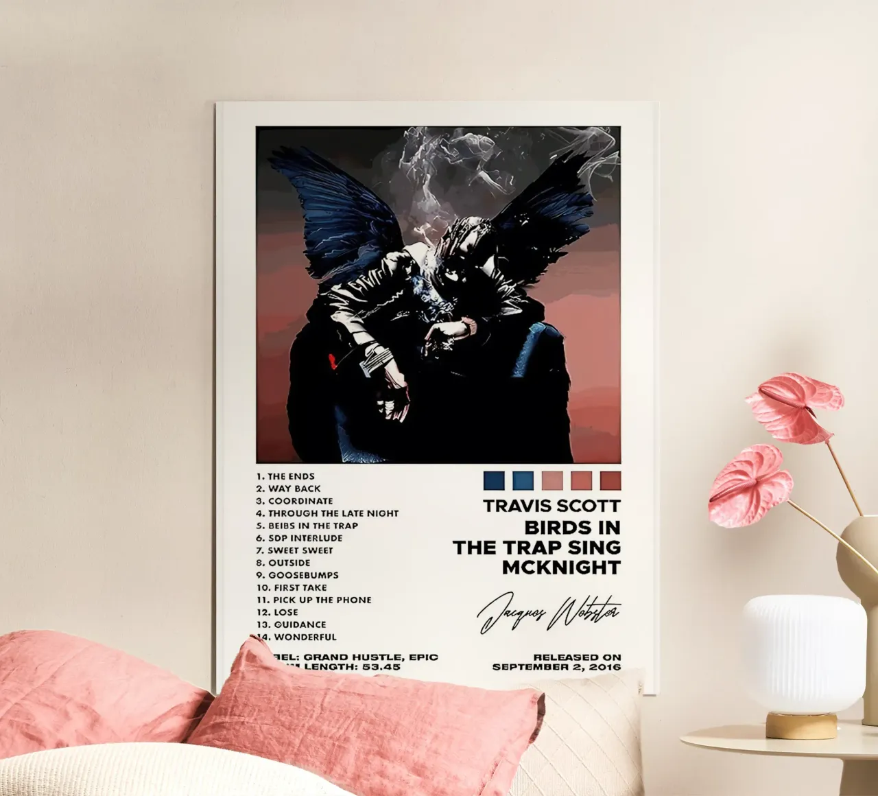 Travis Scott Birds In The Trap Sing Mcknighrt poster con marco de plástico de Roronoa7