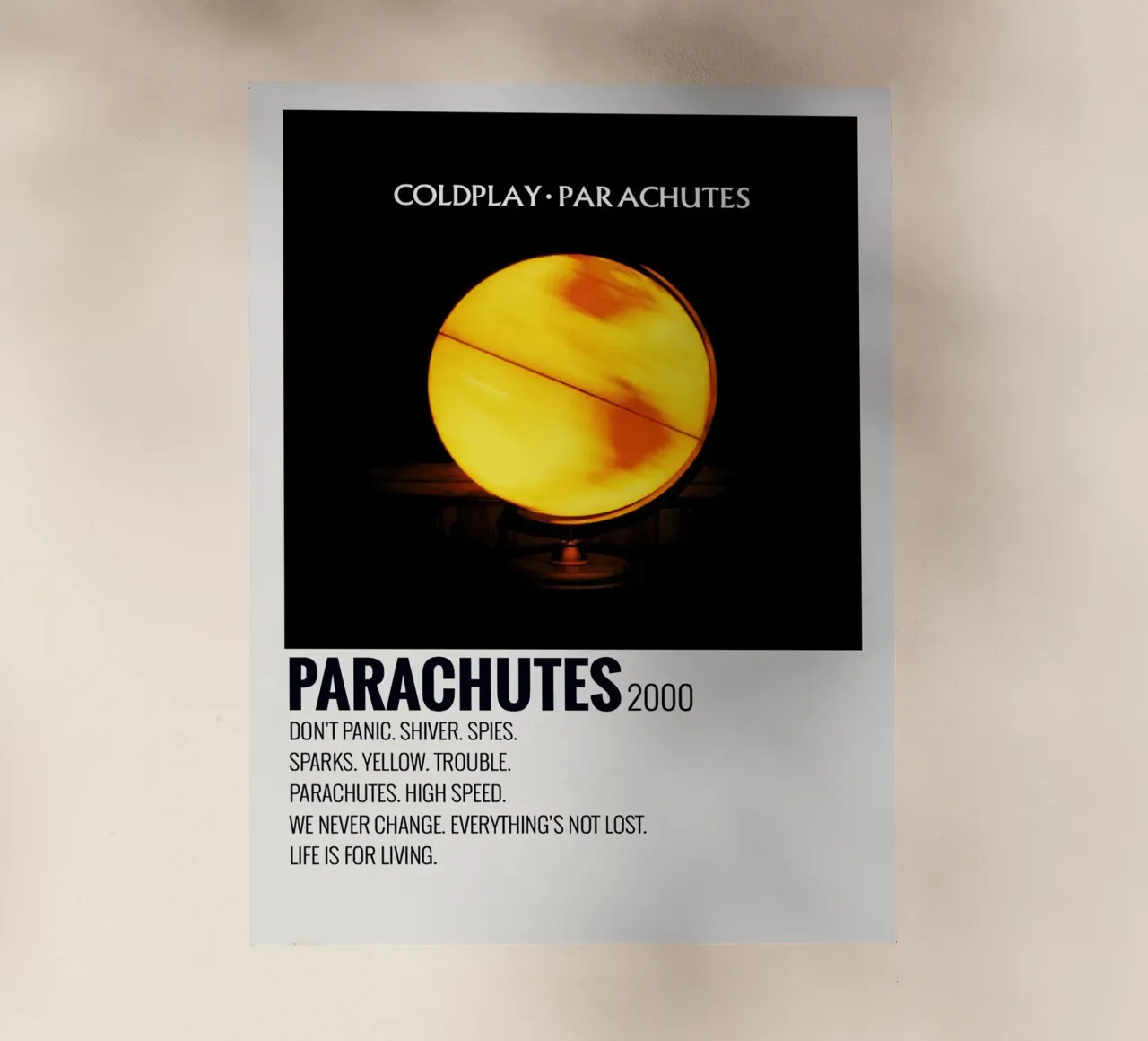 Coldplay Parachutes pellicola backlit da Roronoa7
