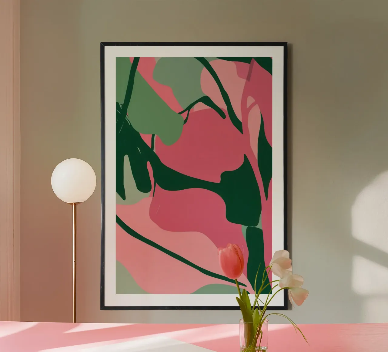 Fiore rosa minimalista poster da Wish Studio