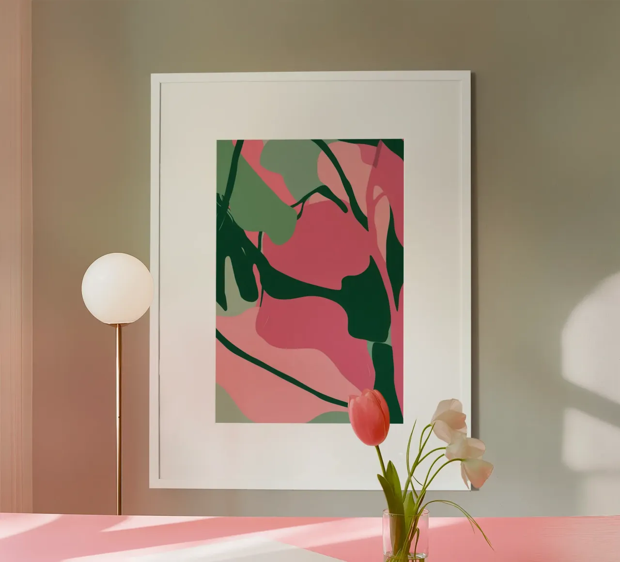 Fiore rosa minimalista poster da Wish Studio