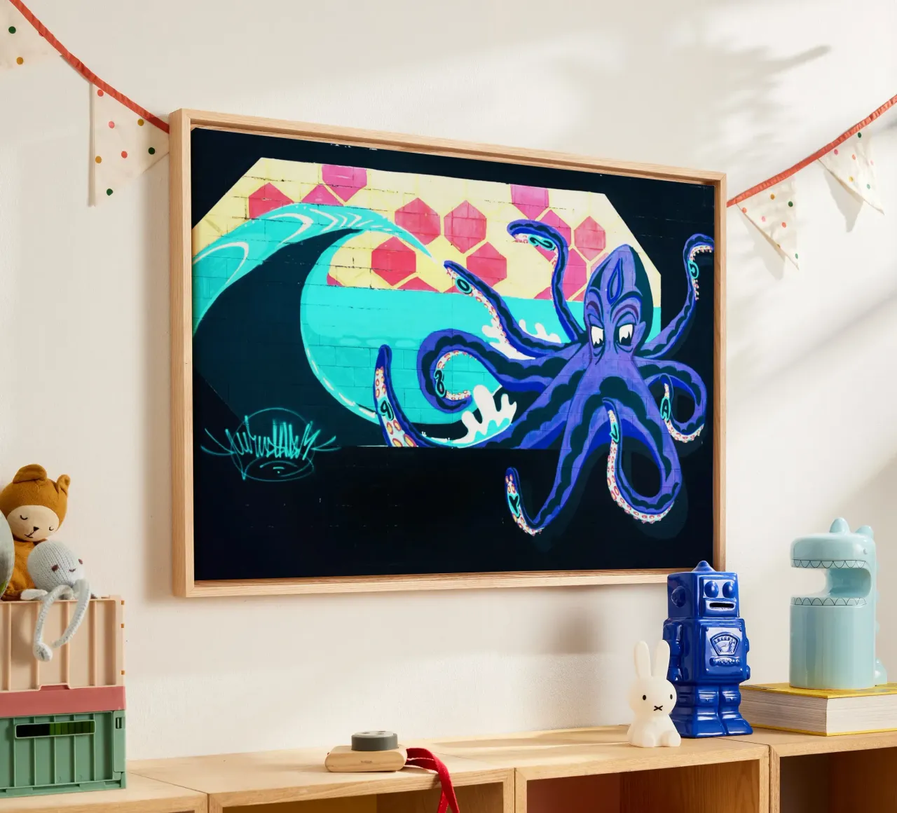 The Enchanted Octopus canvas with Floater frame by Nature's Palette