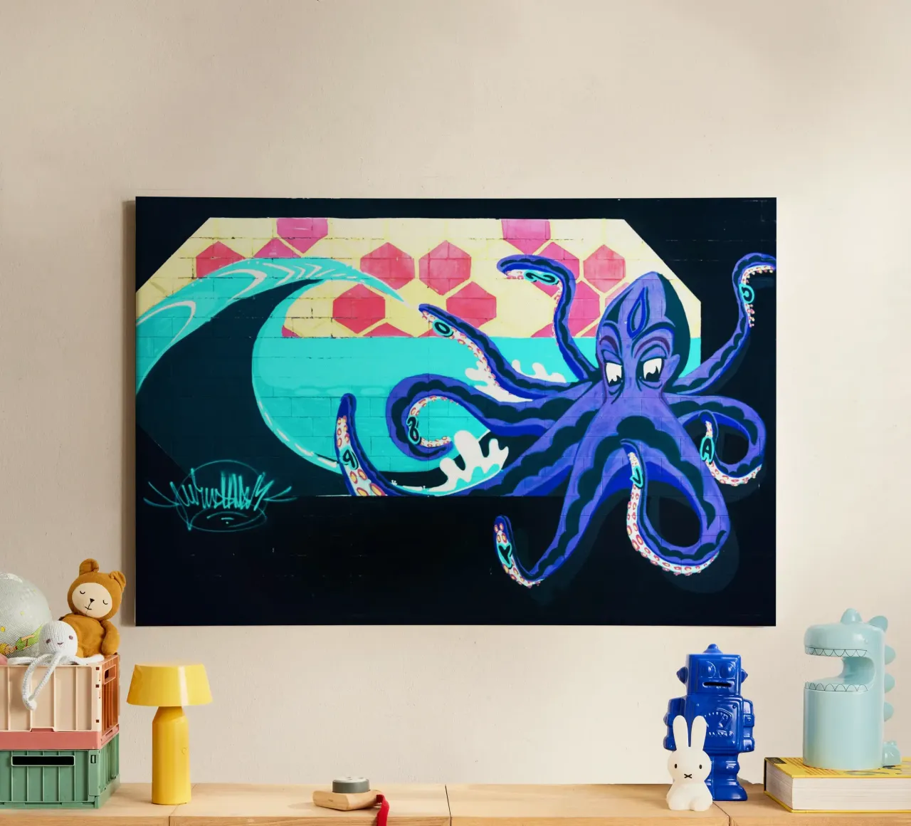 The Enchanted Octopus canvas with Floater frame by Nature's Palette