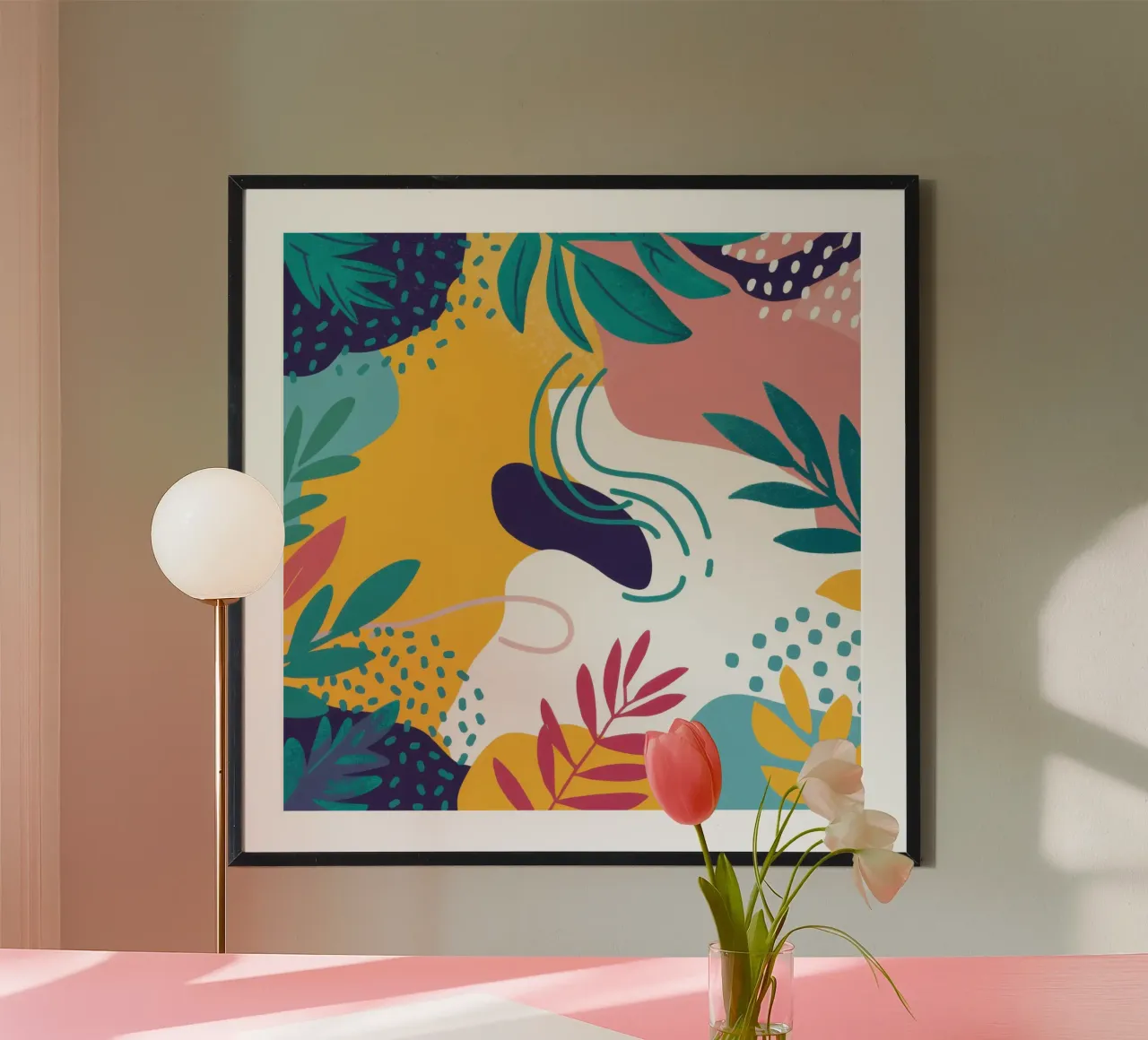 Lebendiges abstraktes Laub Poster von Orchid Patina