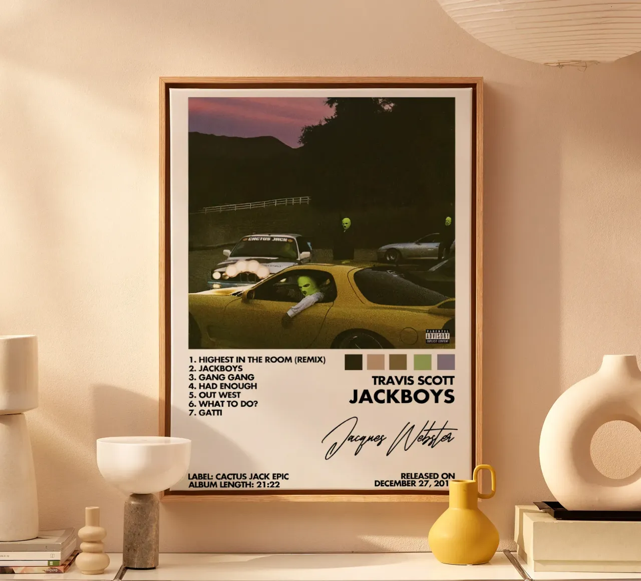 Travis Scott JackBoys canvas met Baklijst van Roronoa7