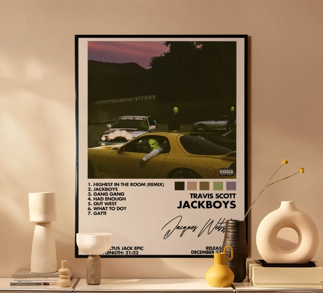Travis Scott JackBoys poster con telaio in legno da Roronoa7