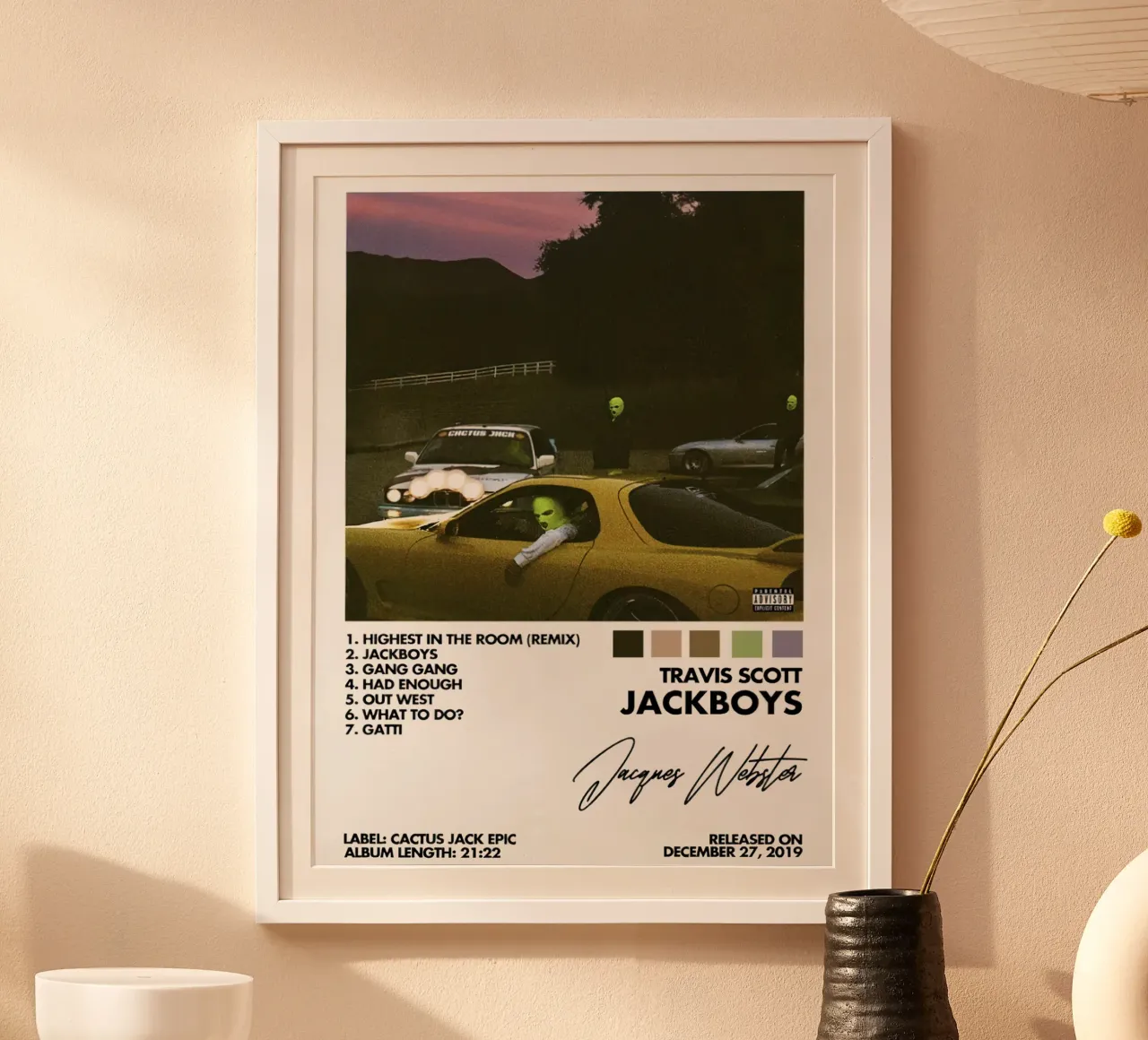 Travis Scott JackBoys poster con telaio in legno da Roronoa7
