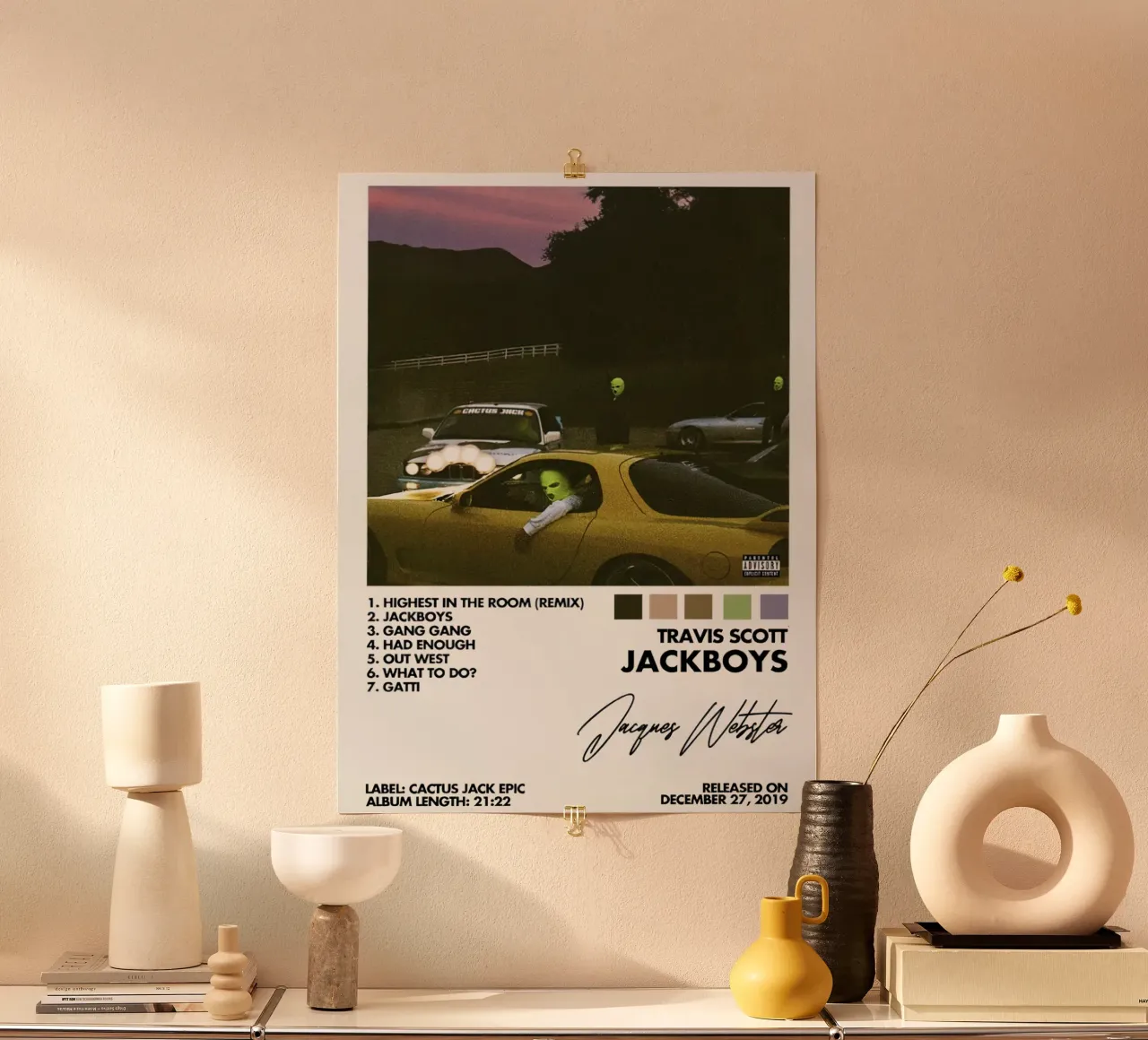 Travis Scott JackBoys poster con telaio in legno da Roronoa7