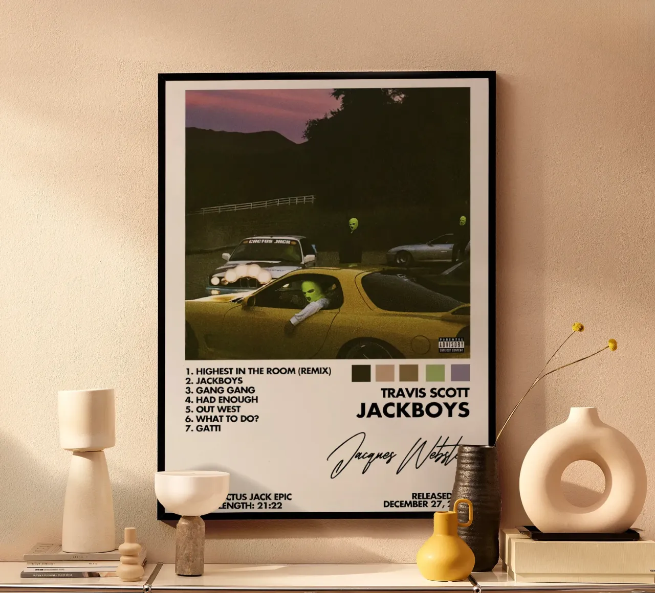 Travis Scott JackBoys poster con telaio in legno da Roronoa7
