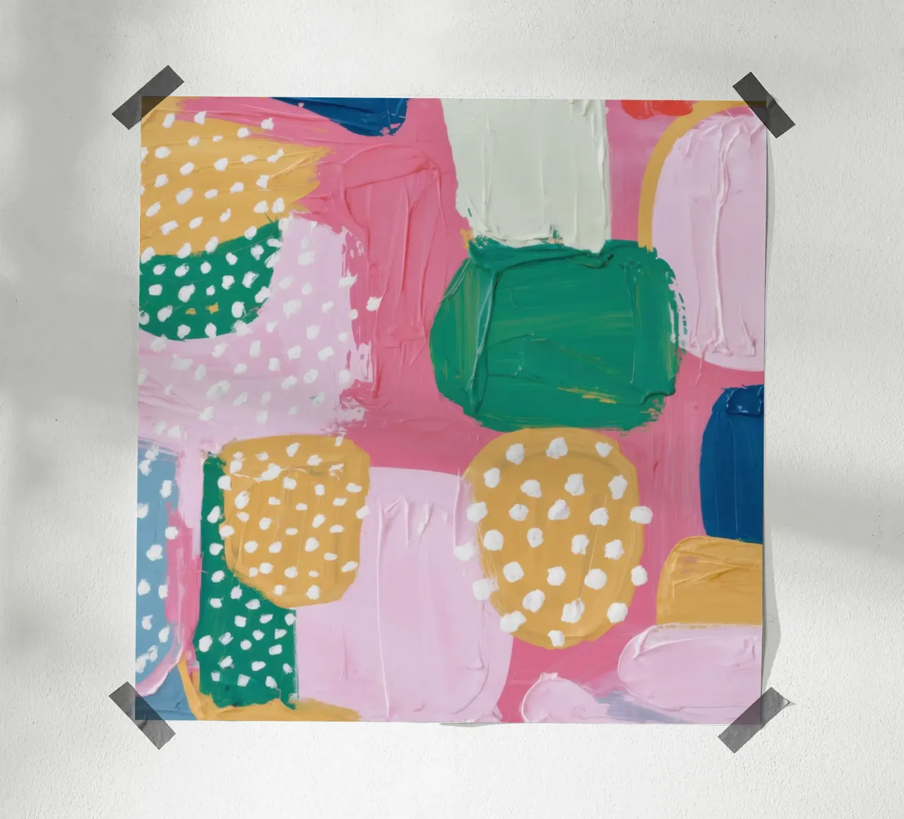Patchwork astratto e giocoso poster da Echo Saber