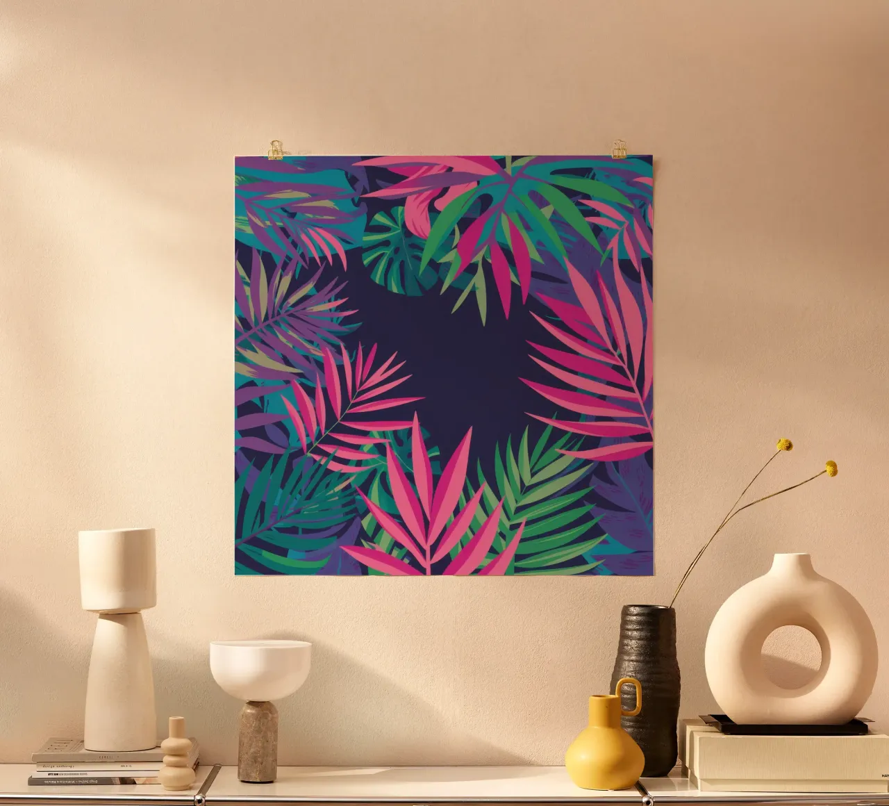 Haze della giungla crepuscolare poster con telaio in plastica da Echo Saber