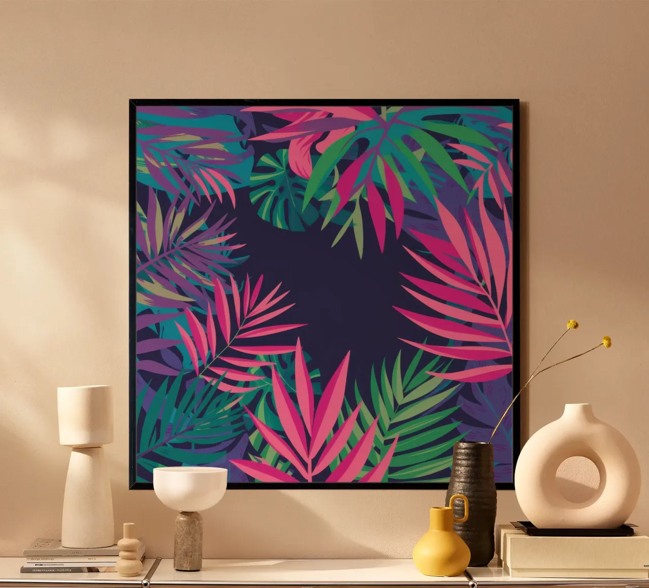 Haze della giungla crepuscolare poster con telaio in plastica da Echo Saber