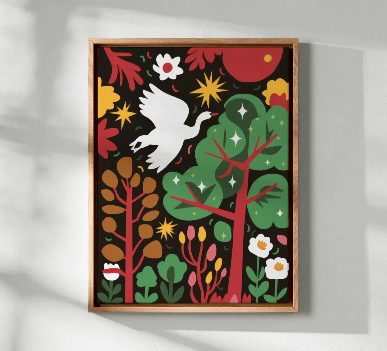 Mythical Night Garden canvas with Floater frame by Orchid Patina