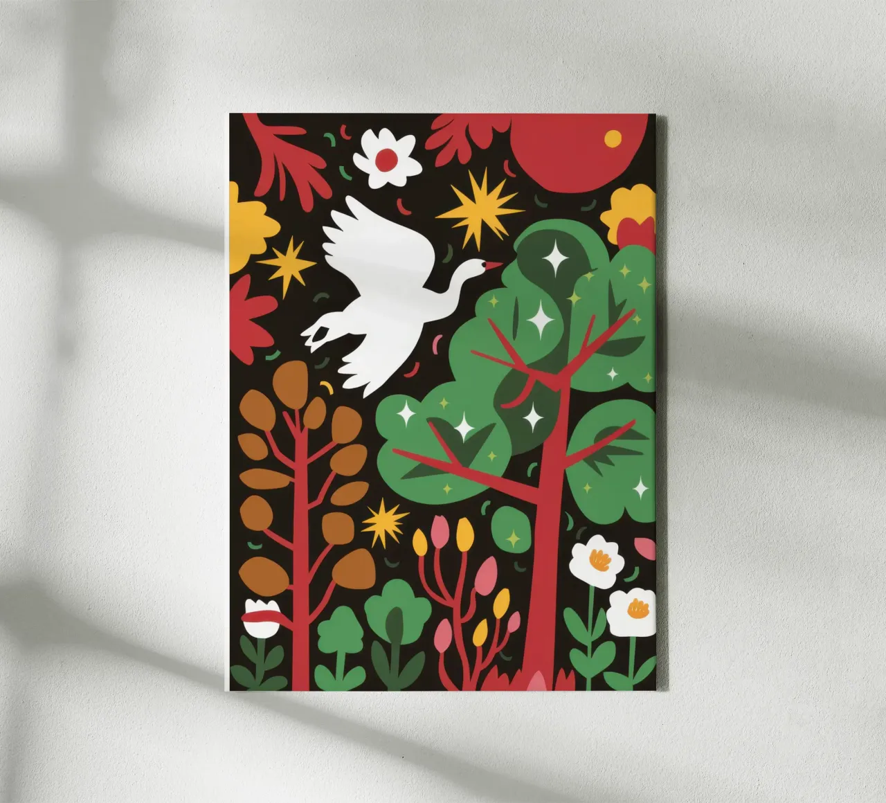 Mythical Night Garden canvas with Floater frame by Orchid Patina