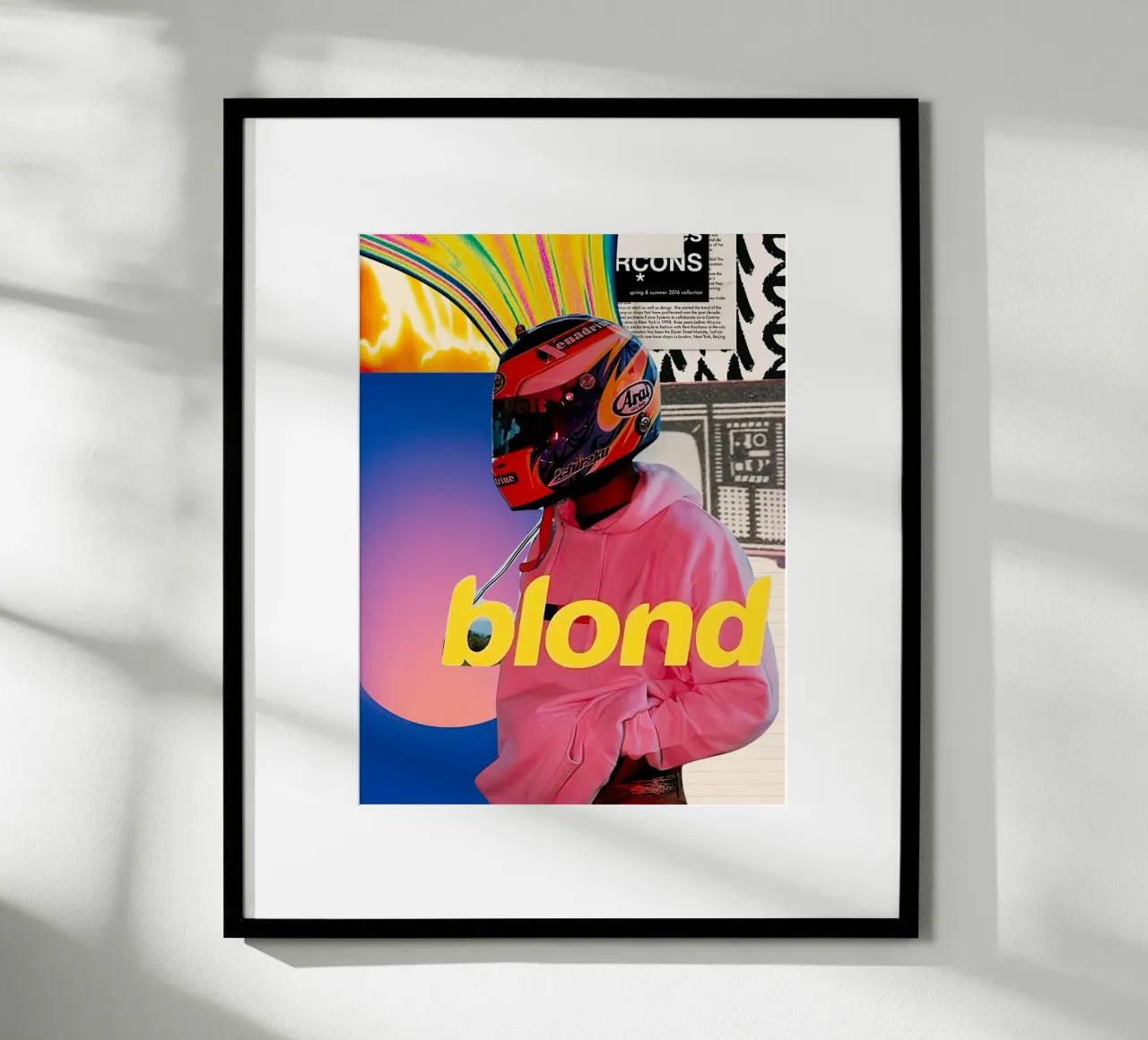 Frank Ocean Blond poster con telaio in alluminio da Musadad Shop