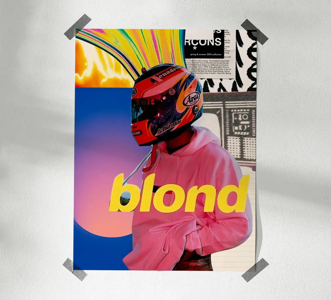 Frank Ocean Blond poster con telaio in alluminio da Musadad Shop