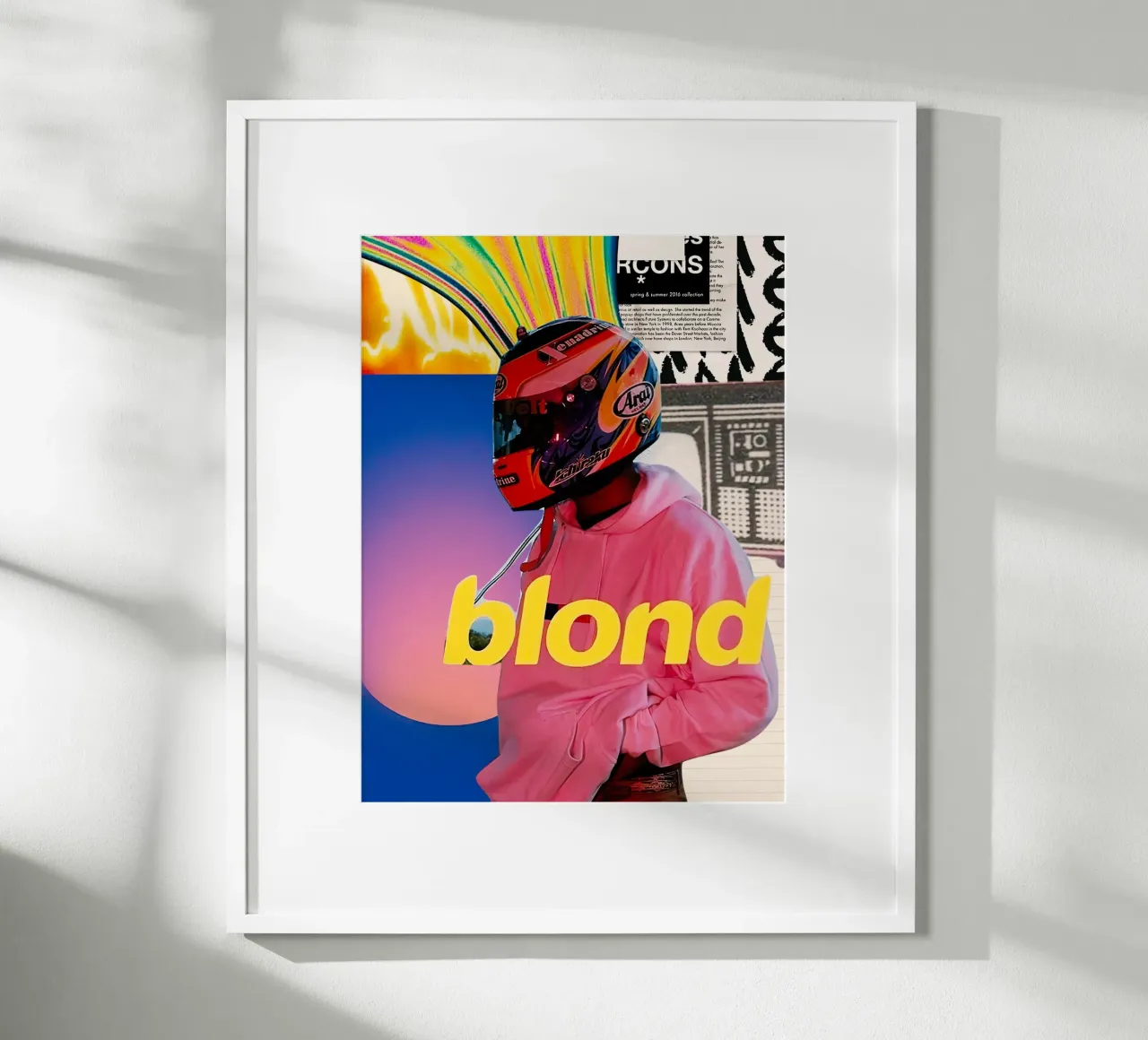 Frank Ocean Blond poster con telaio in alluminio da Musadad Shop