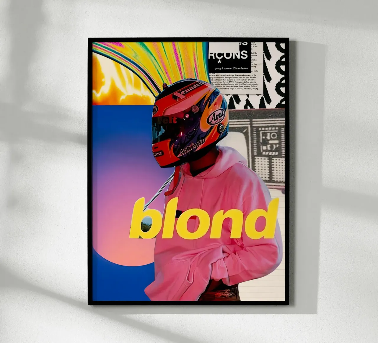 Frank Ocean Blond poster con telaio in alluminio da Musadad Shop