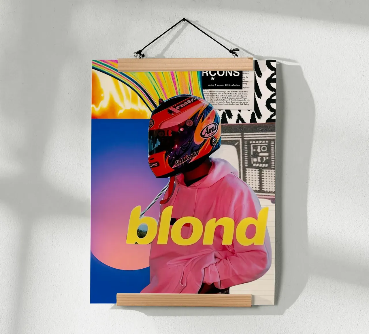 Frank Ocean Blond poster con telaio in alluminio da Musadad Shop