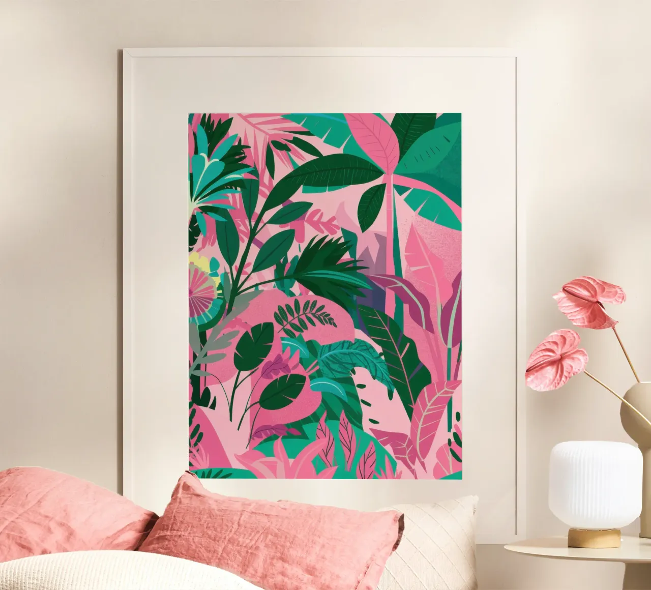 Selva verde rosada poster de Wish Studio