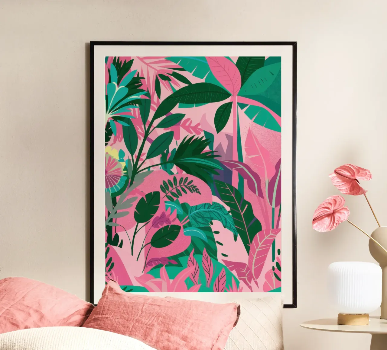 Selva verde rosada poster de Wish Studio