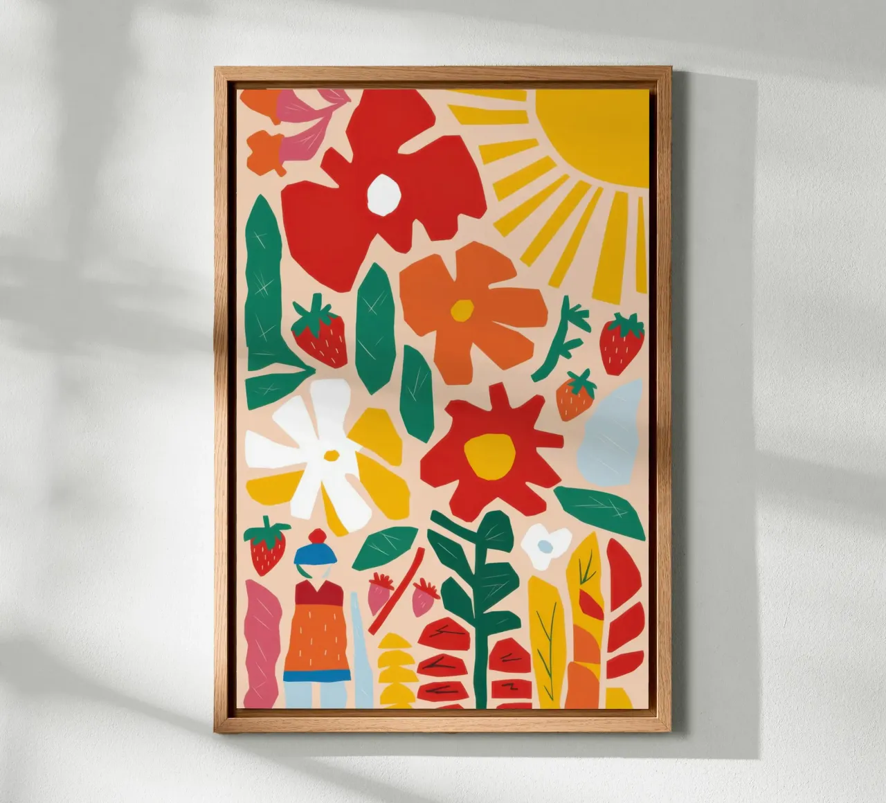 Fiore rosso del sole tela con Cornice a cassetta da Heaven Craft