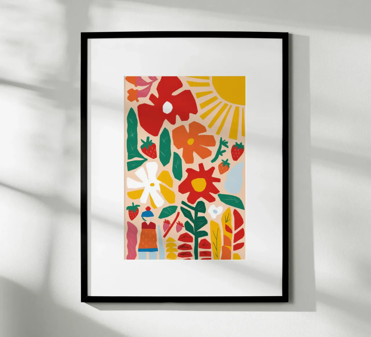 Fiore rosso del sole poster con telaio in alluminio da Heaven Craft