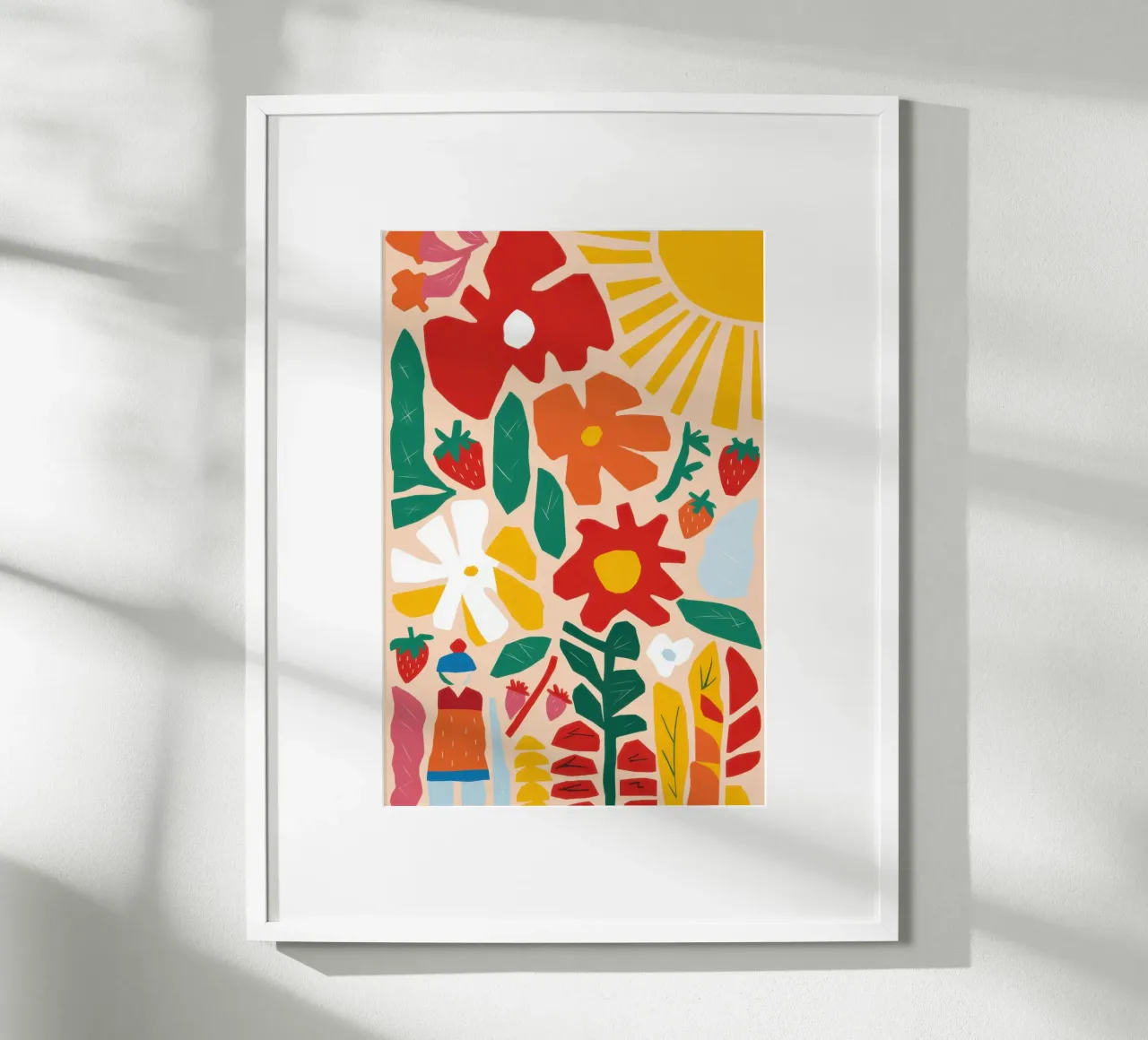 Fiore rosso del sole poster con telaio in alluminio da Heaven Craft
