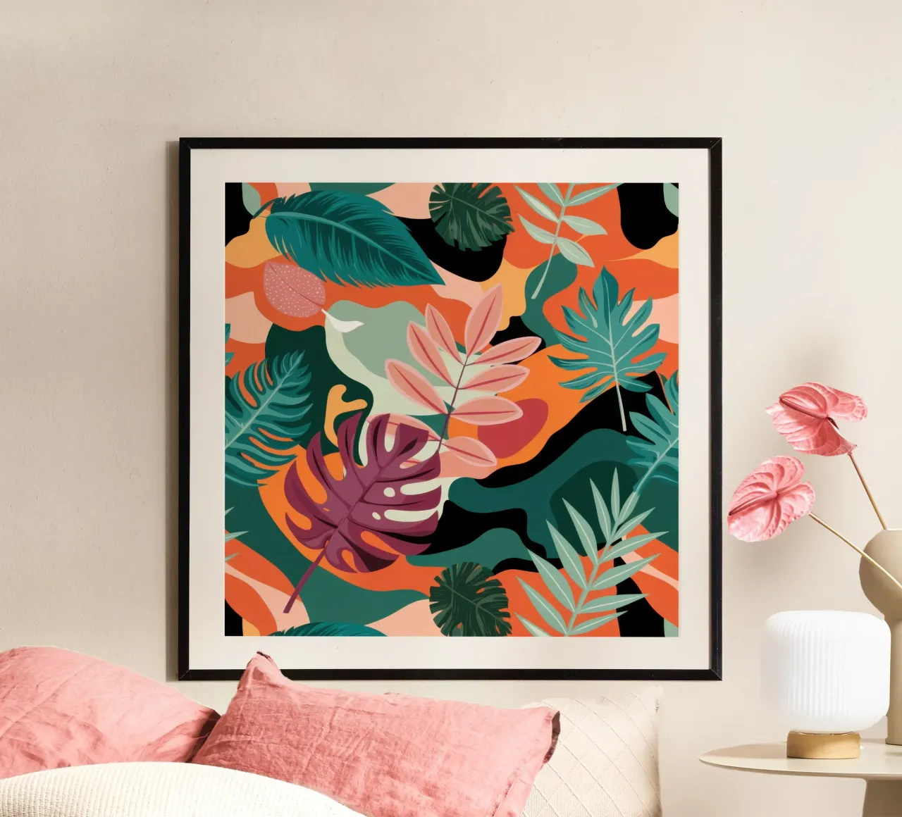 Sunset Tropics Pattern poster by Wish Studio