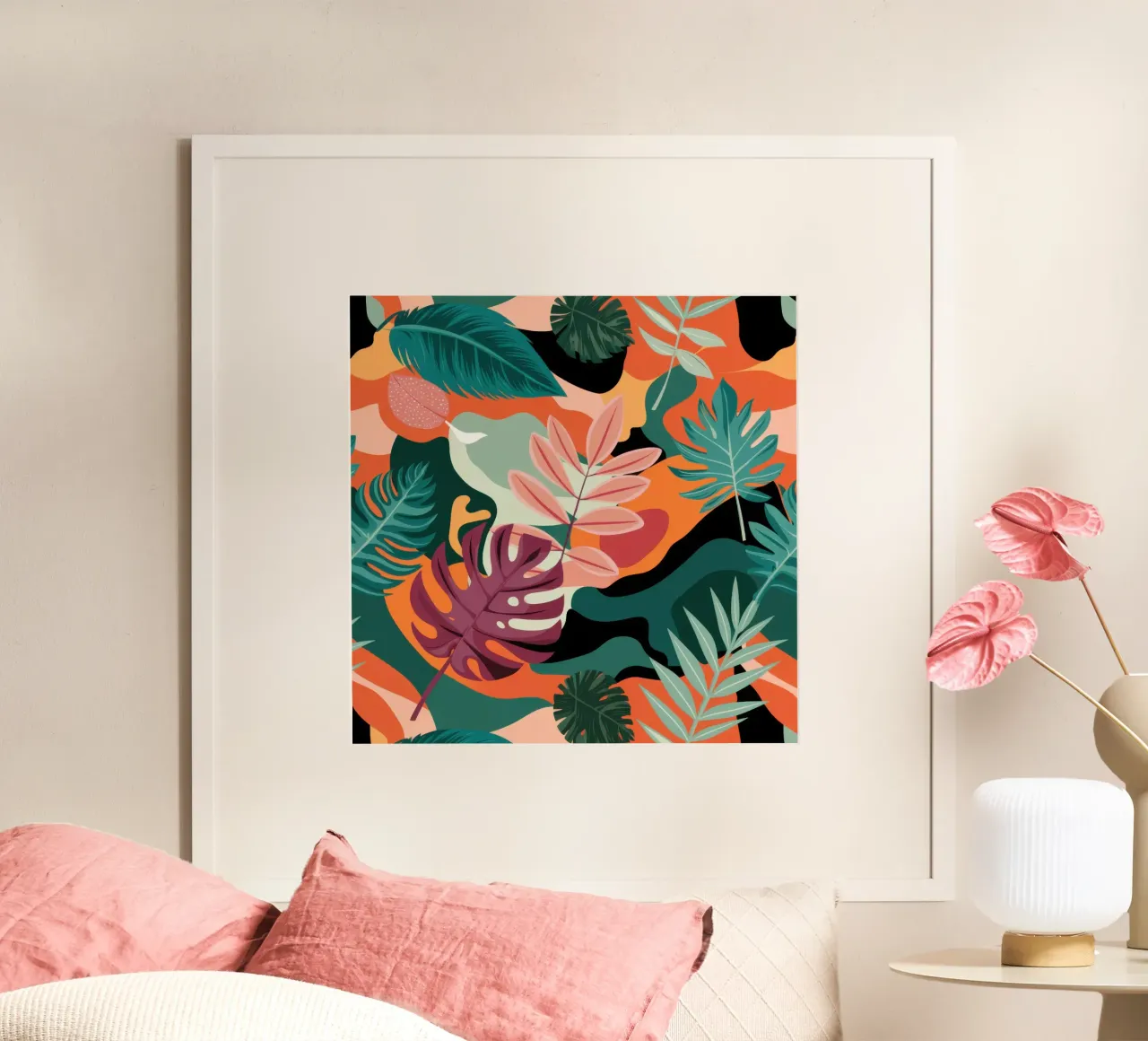 Sunset Tropics Pattern poster by Wish Studio