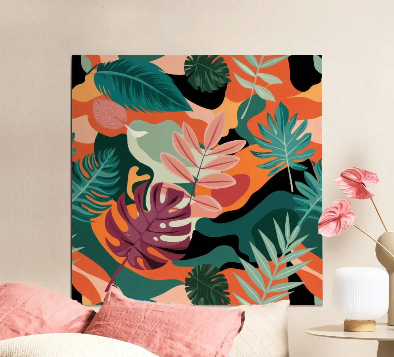 Sunset Tropics Pattern poster by Wish Studio