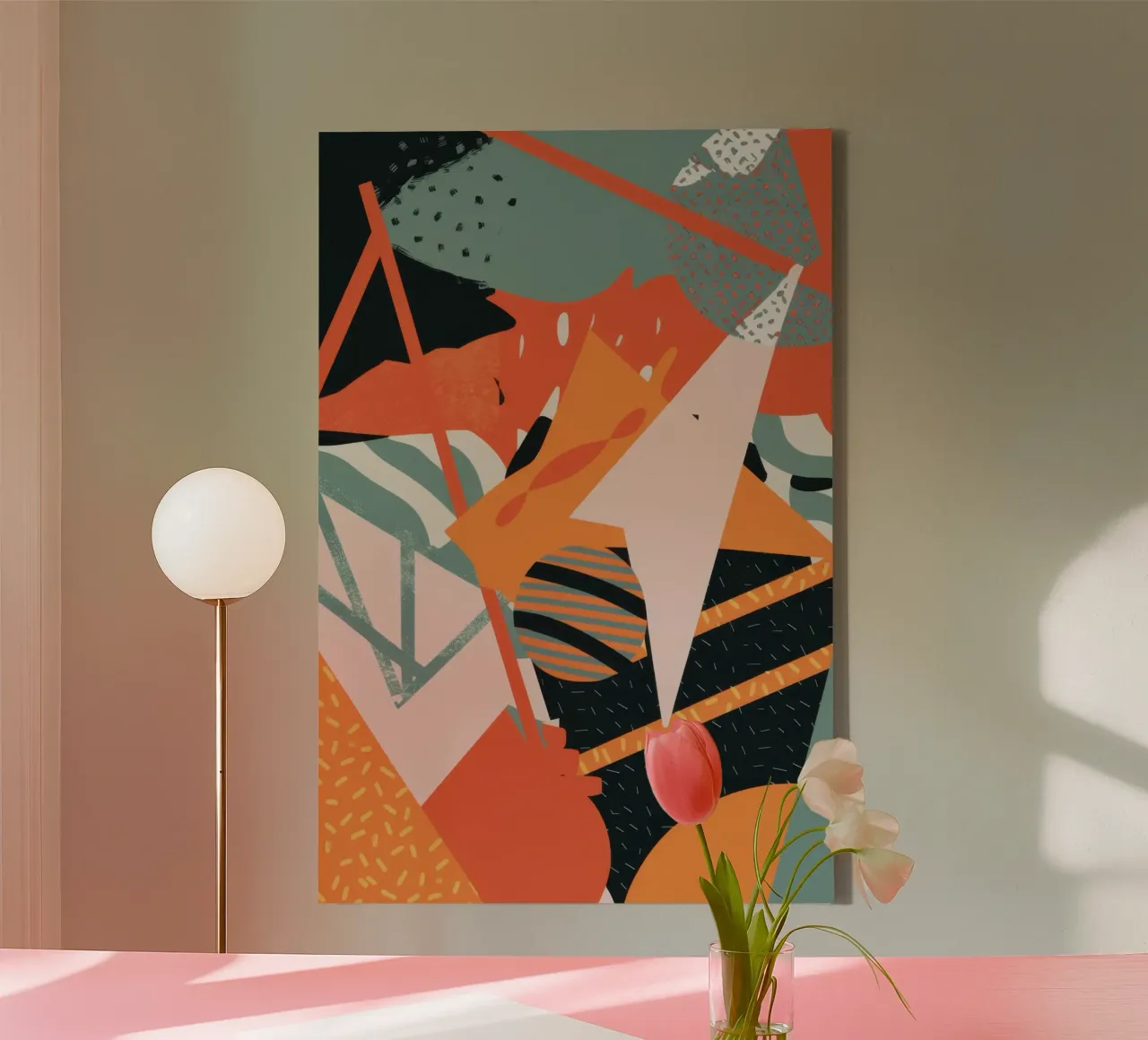 Dynamic Tropic Collage canvas with Floater frame by Moon Revolver