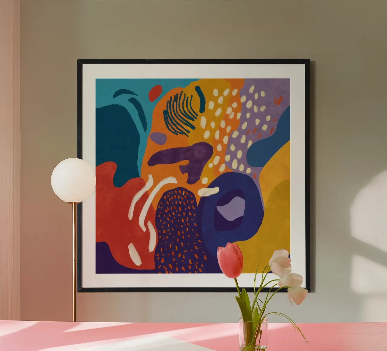 Speels abstract universum poster van Moon Revolver