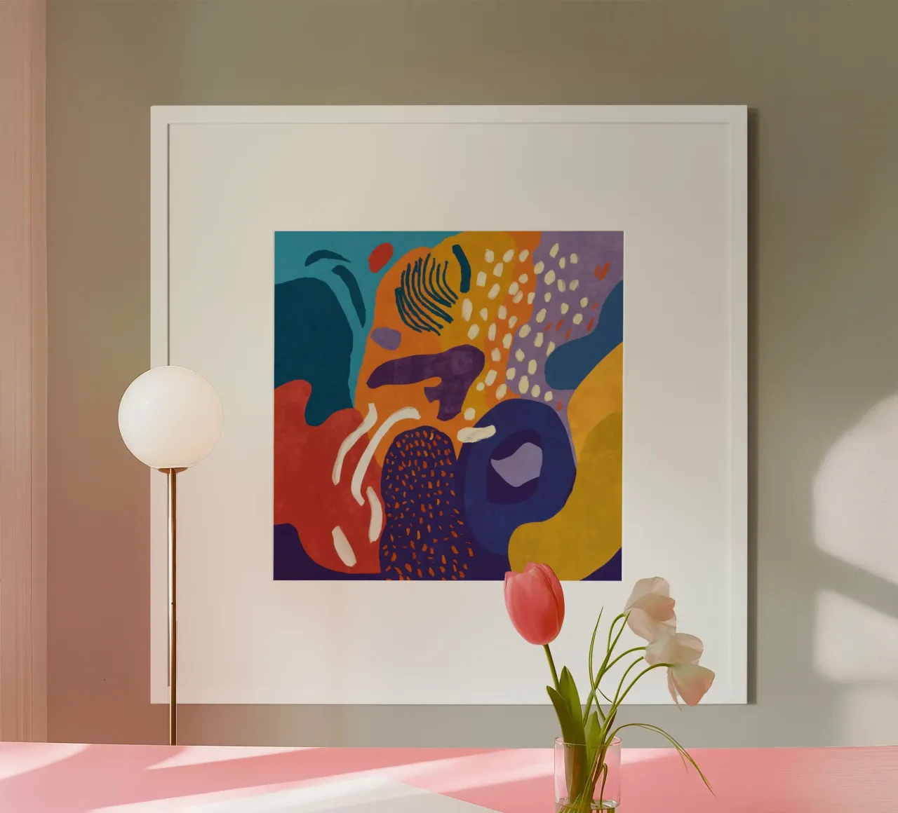 Speels abstract universum poster van Moon Revolver